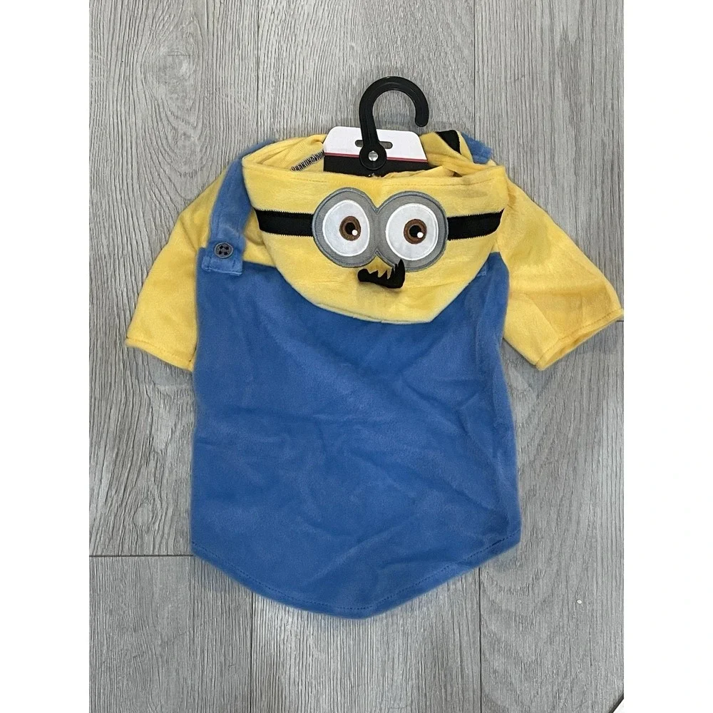 NEW Illumination's Minions Halloween Dog Pet Costume Hooded Jumpsuit - Size M
